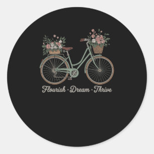 Sticker Rond Rêve fleurie Épouser Vélo floral Trump Res subtil