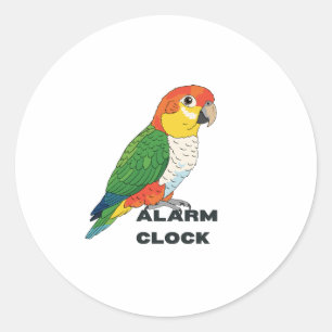 Sticker Rond Réveil Sun Conure – Création de Perroquet Bruyant