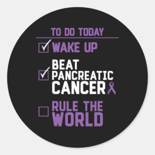 Sticker Rond Réveillez-vous battre cancer pancréatique Règle le