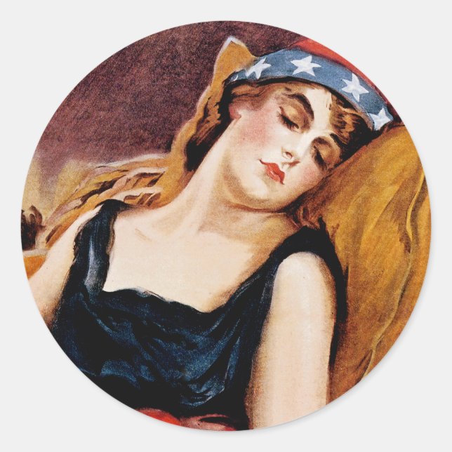 Sticker Rond Réveillez-vous l'Amérique (Devant)