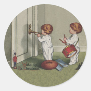 Sticker Rond Réveillez-vous son joli enfant de Noël