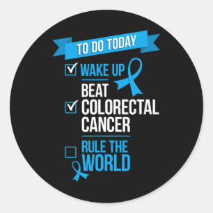 Sticker Rond Réveillez-vous vaincre le cancer colorectal Régler