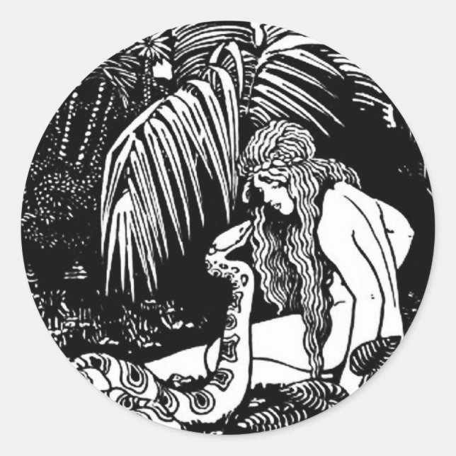 Sticker Rond Réveillon Dans Le Jardin (Devant)