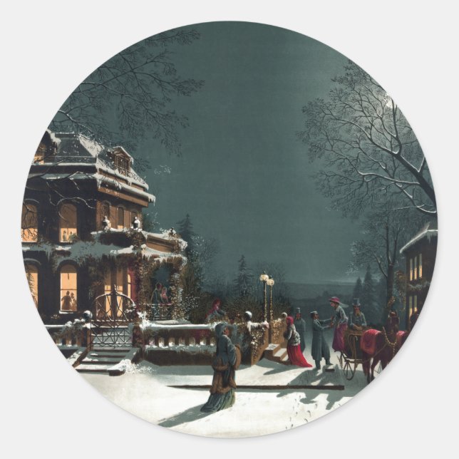 Sticker Rond Réveillon de Noël 1880 (Devant)