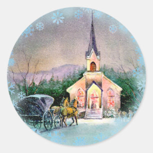 Sticker Rond RÉVEILLON DE NOËL par SHARON SHARPE
