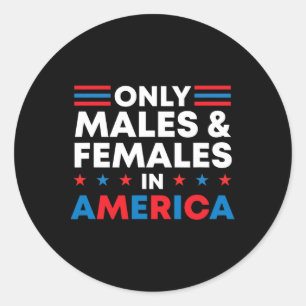Sticker Rond Révélation de genre pro Trump uniquement hommes et