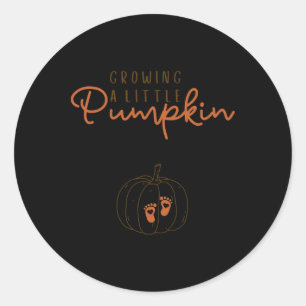 Sticker Rond Révélation de grossesse d'Halloween d'une petite c
