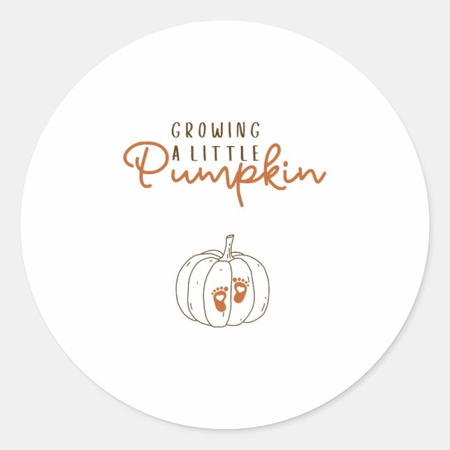 Sticker Rond Révélation de grossesse d'une petite citrouille Ha (Devant)