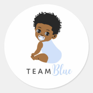 Sticker Rond Révélation du sexe de bébé garçon afro-américain b
