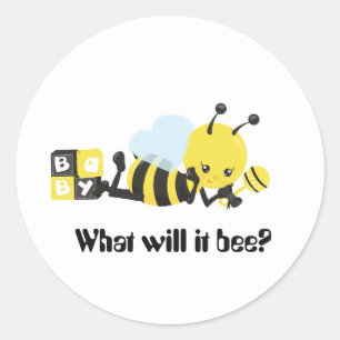 Sticker Rond Révéler le genre Que sera l'abeille