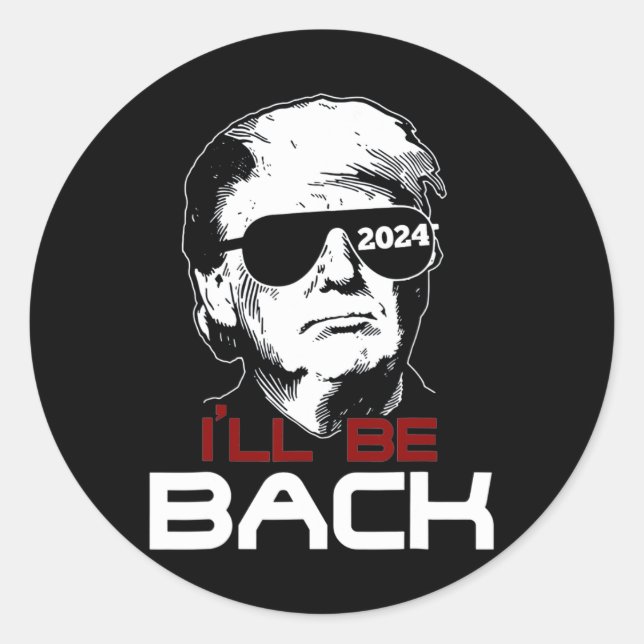 Sticker Rond Revenez à Trump 2024 (Devant)