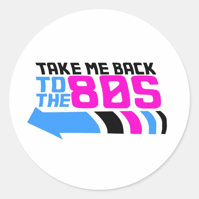 Sticker Rond Revenez aux années 80 (Devant)