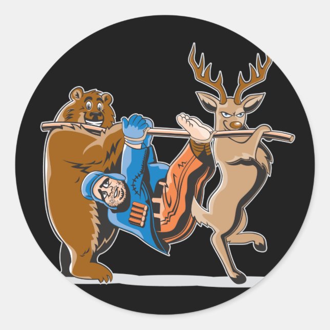 Sticker Rond Revenge contre la chasse aux animaux (Devant)