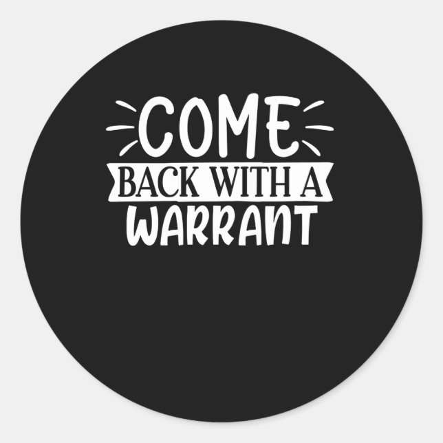 Sticker Rond revenir avec un mandat (Devant)