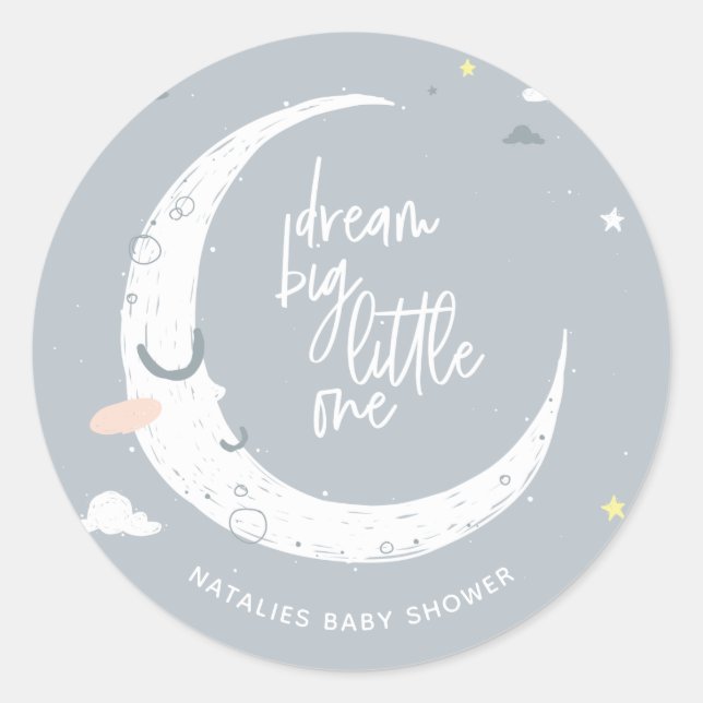 Sticker Rond Rêver grand petit baby shower fête (Devant)
