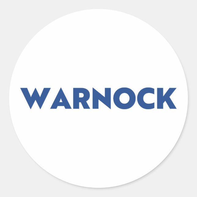Sticker Rond Révérend Warnock Géorgie Sénat deuxième tour bleu  (Devant)
