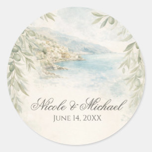 Sticker Rond Rêverie d'Amalfi — Mariage Méditerranéen sur la Cô