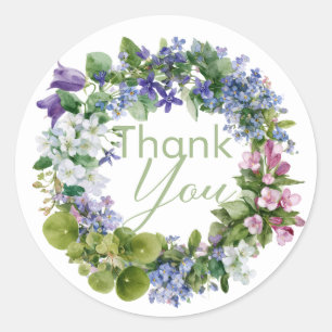 Sticker Rond Rêverie de Fleurs Sauvages     Merci