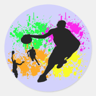 Sticker Rond Rêves de basket-ball