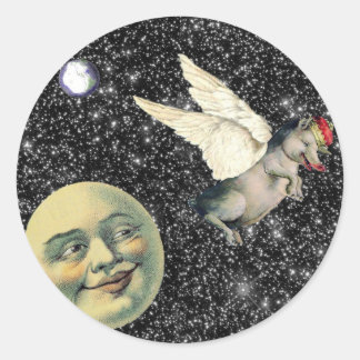 Sticker Rond Rêves de cochon