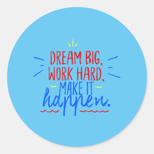 Sticker Rond "Rêves vifs : Ambition dans la couleur" (Devant)