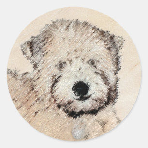 Sticker Rond Revêtu doux Roue Peinture Terrier Art original