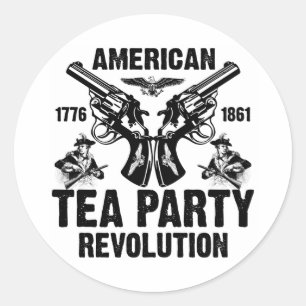 Sticker Rond Révolution américaine du Tea Party