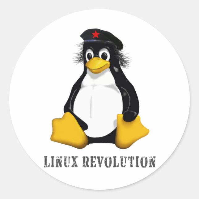 Sticker Rond Révolution Linux (Devant)