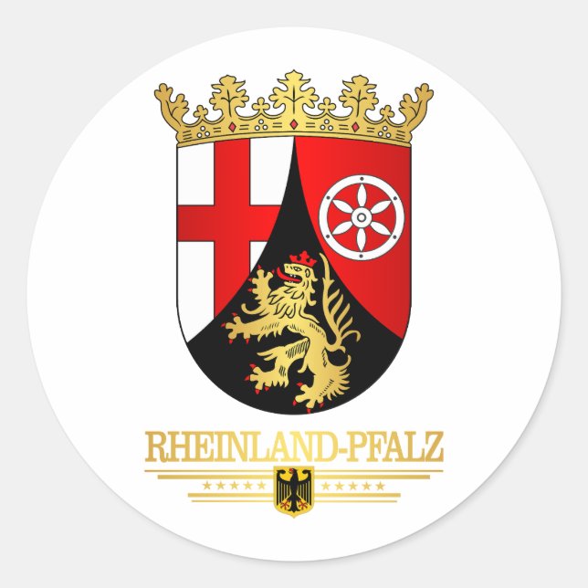 Sticker Rond Rheinland-Pfalz (Rhénanie-Palatinat) COA (Devant)