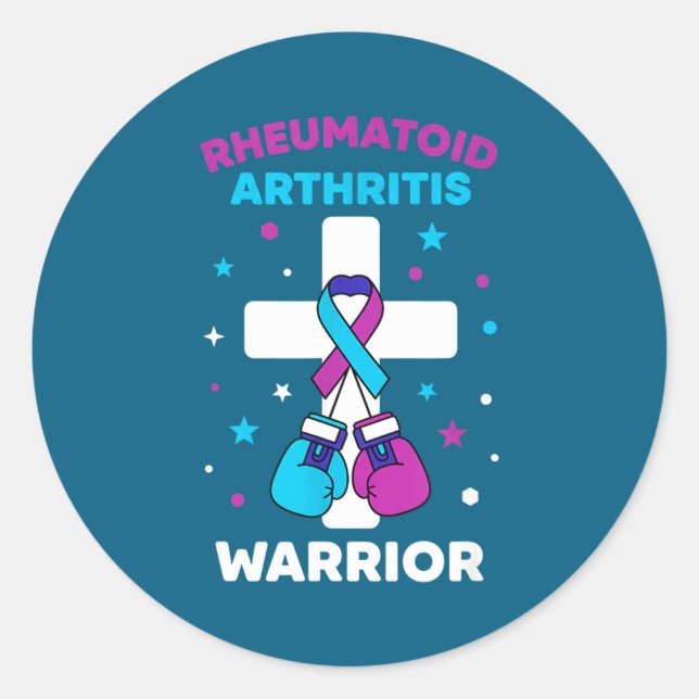 Sticker Rond Rheumatoid Warrior Arthritis Awareness Laugh (Devant)