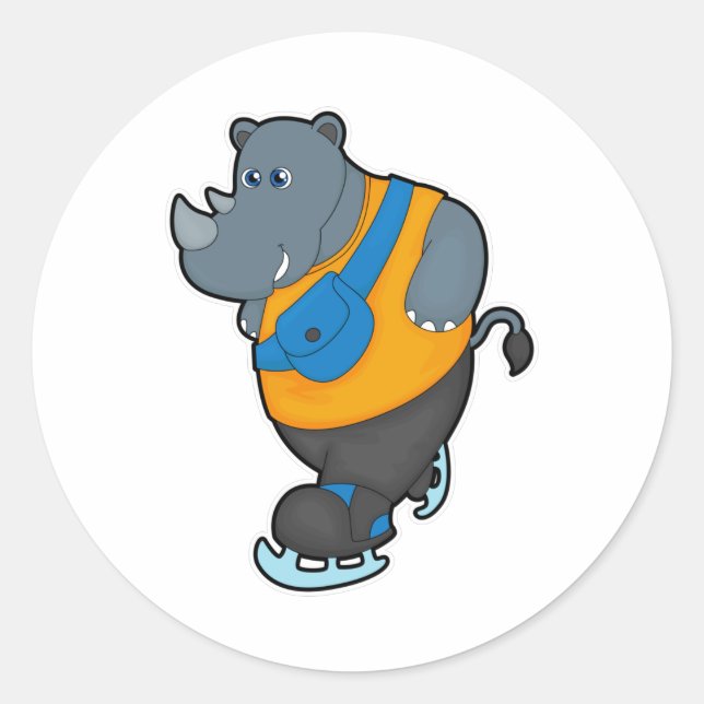 Sticker Rond Rhino at Ice patinage avec Sling bag (Devant)