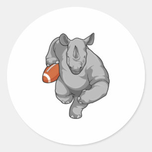 Sticker Rond Rhino de football