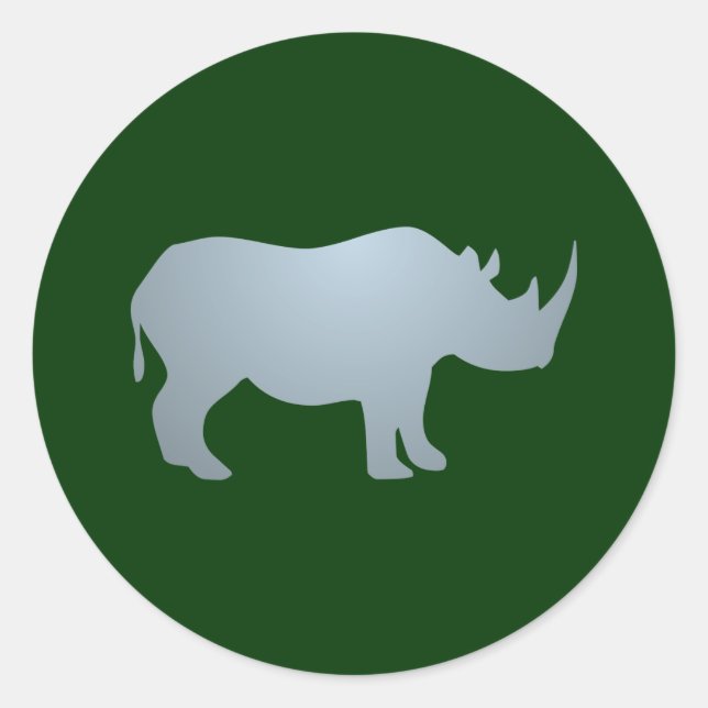 Sticker Rond Rhino rhinoceros (Devant)