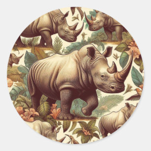 Sticker Rond Rhino vintage sans fil