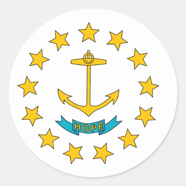 Sticker Rond Rhode Island, États-Unis (Devant)