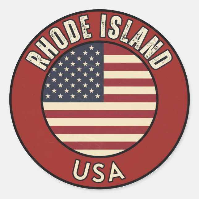 Sticker Rond Rhode Island United States of America (Devant)