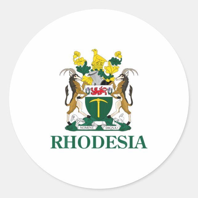 Sticker Rond Rhodesia Coat Of Arms Zimbabwe Funny South Africa  (Devant)