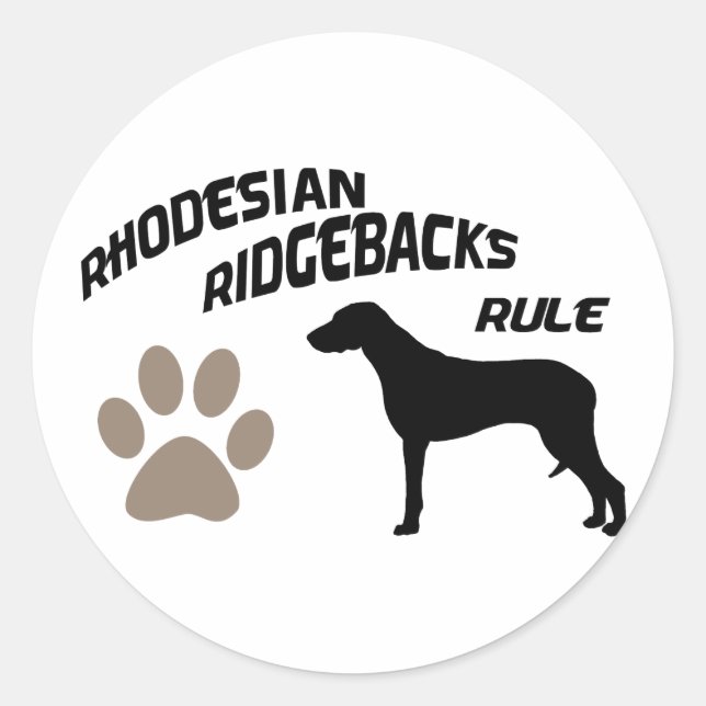 Sticker Rond Rhodesian Ridgeback (Devant)