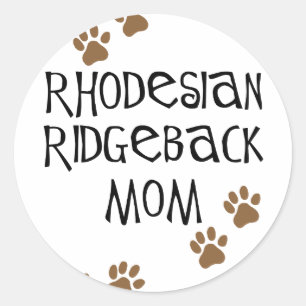 Sticker Rond Rhodesian Ridgeback Maman
