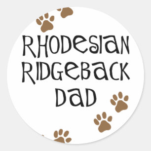 Sticker Rond Rhodesian Ridgeback Papa