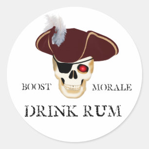Sticker Rond Rhum clair pirate
