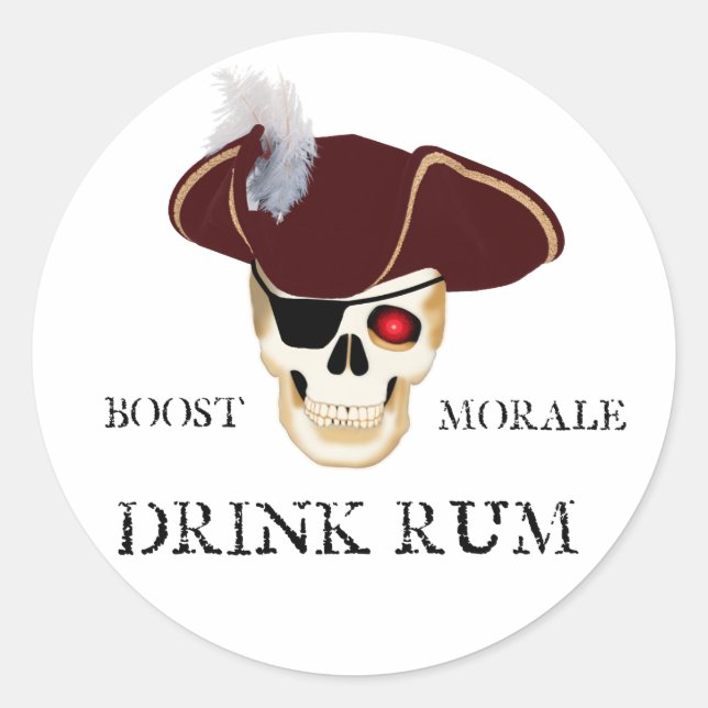 Sticker Rond Rhum clair pirate (Devant)