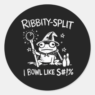Sticker Rond Ribbity Split I Bowl comme S Sarcastic Wizard Frog