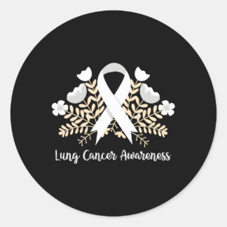 Sticker Rond Ribbon de sensibilisation au cancer du poumon Canc
