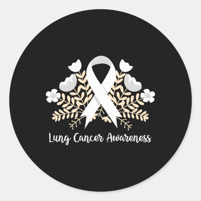 Sticker Rond Ribbon de sensibilisation au cancer du poumon Canc (Devant)
