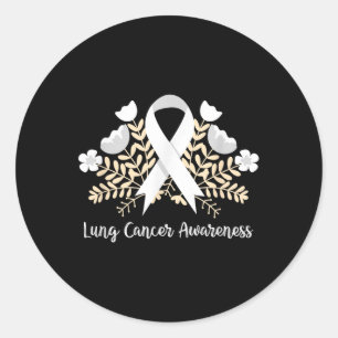 Sticker Rond Ribbon de sensibilisation au cancer du poumon Canc
