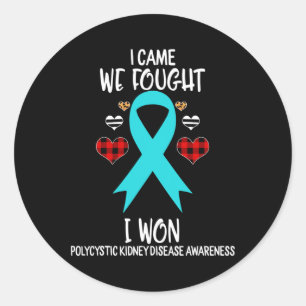 Sticker Rond Ribbon de sensibilisation aux maladies du rein pol