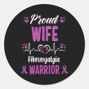 Sticker Rond Ribbon de sensibilisation de la femme Fibromyalgia