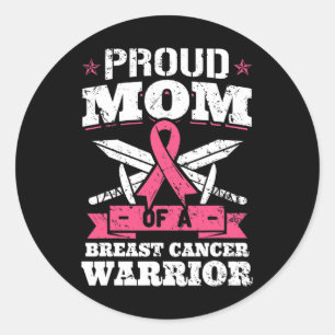 Sticker Rond Ribbon De Sensibilisation Rose De Maman Of Breast