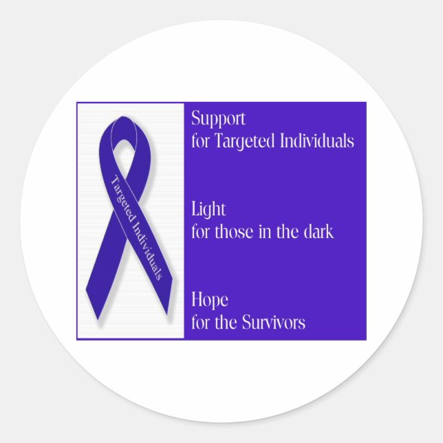 Sticker Rond Ribbon Indigo (Devant)